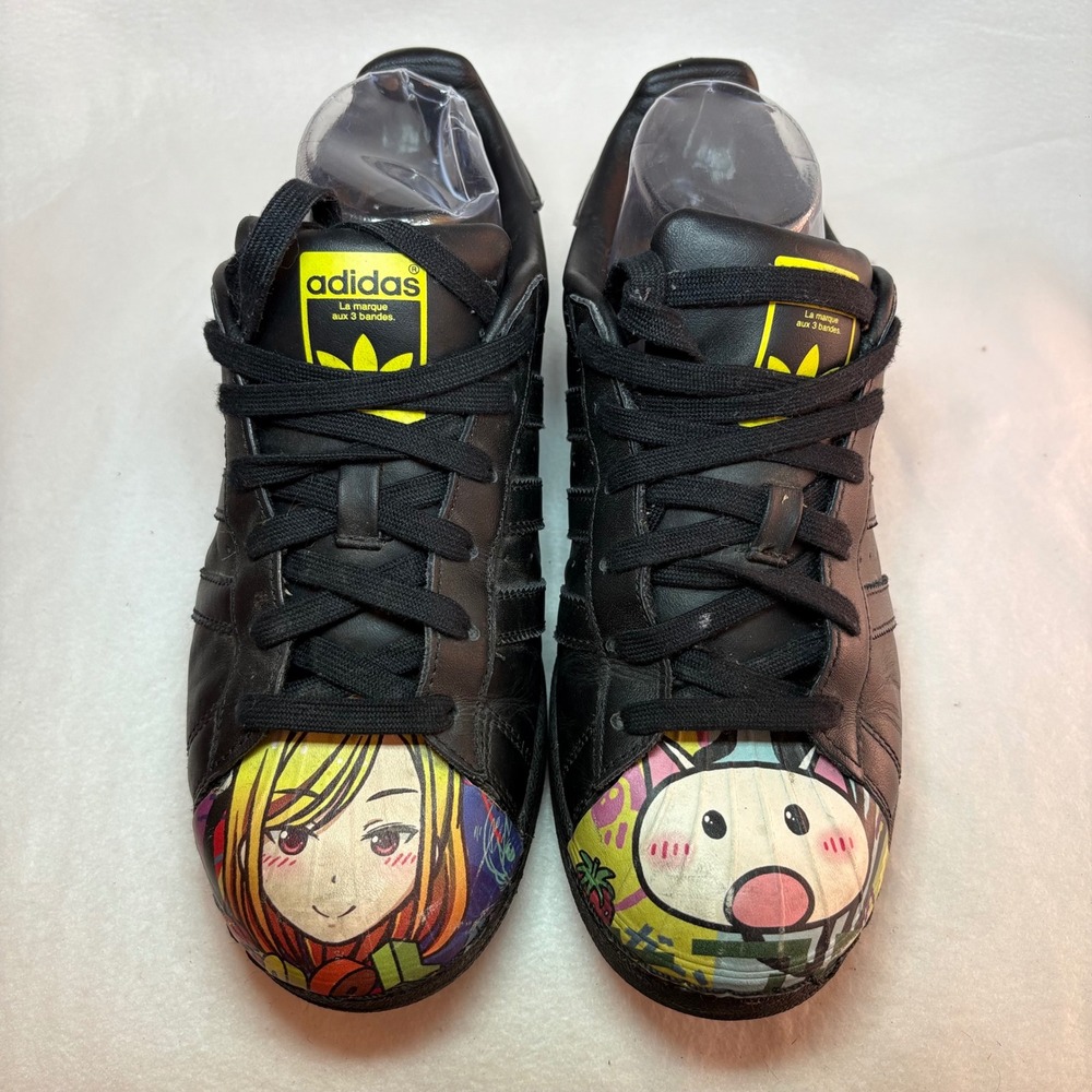 Adidas Pharrell Williams Superstar Supershell Black Anime Shoes S83358 Mens 6.5